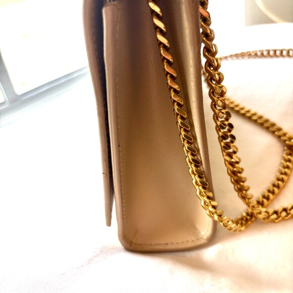 YSL Kate Medium Grain Beige Leather Gold Chain Bag - Picture 10 of 10